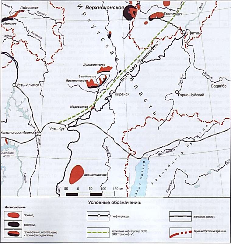 Ярактинское месторождение на карте
