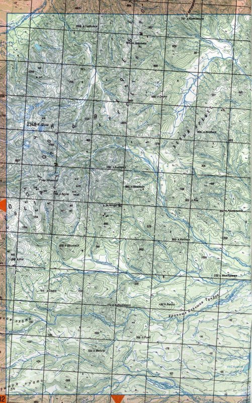 Восточный хребет Камчатка на карте