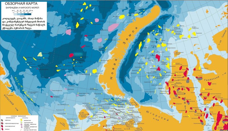 Шельф Карского моря на карте