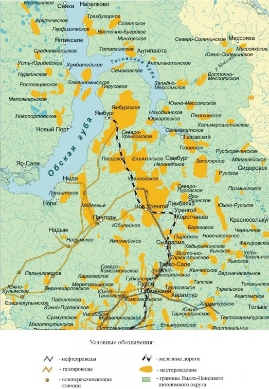Карта Юрхаровского месторождения
