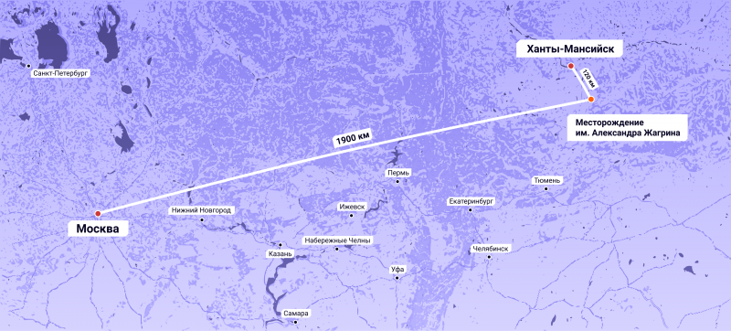 Месторождение Александра Жагрина на карте