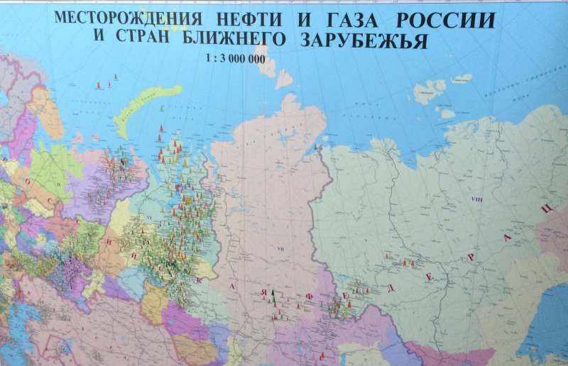 Карта нефтяных и газовых месторождений России
