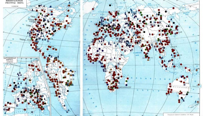 Крупные месторождения полезные ископаемые карта мира