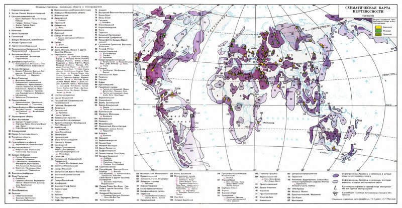 Месторождения нефти на карте мира