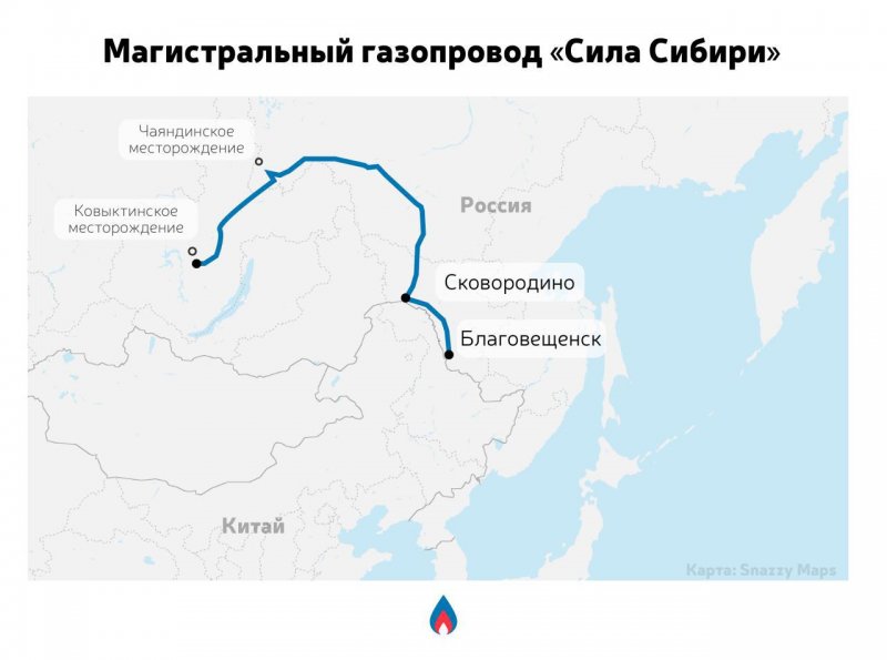 Сила Сибири Чаяндинское месторождение карта