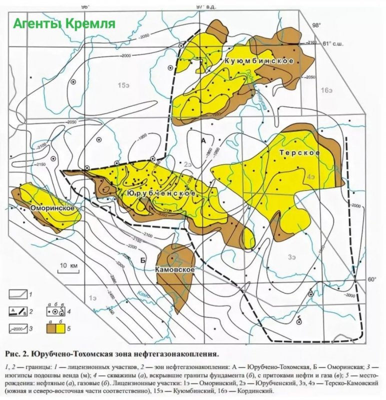 Геологическая карта Юрубчено-Тохомского месторождения