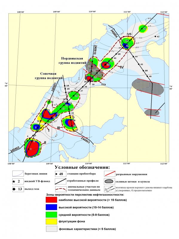 Нефтяные месторождения Таймыра карта
