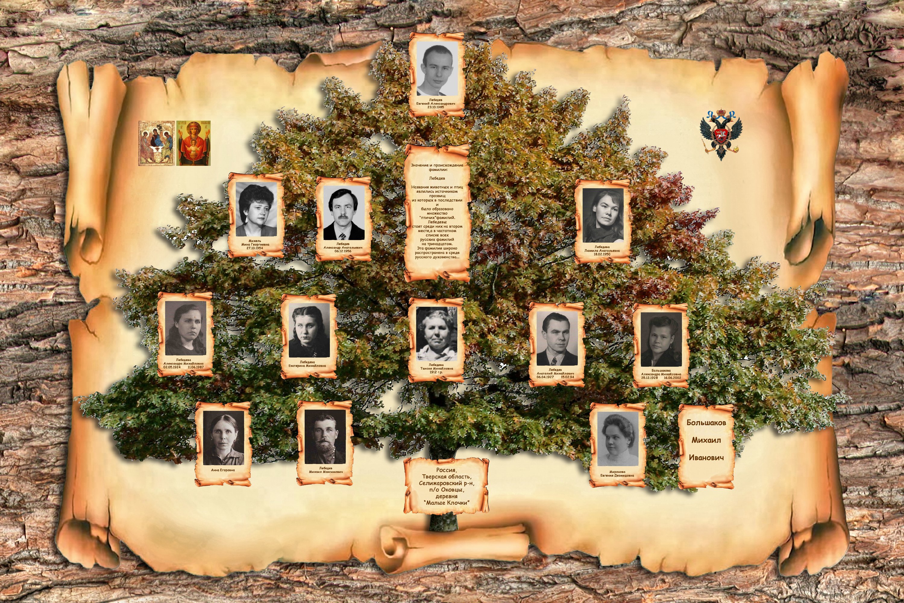 Пример генеалогического древа семьи